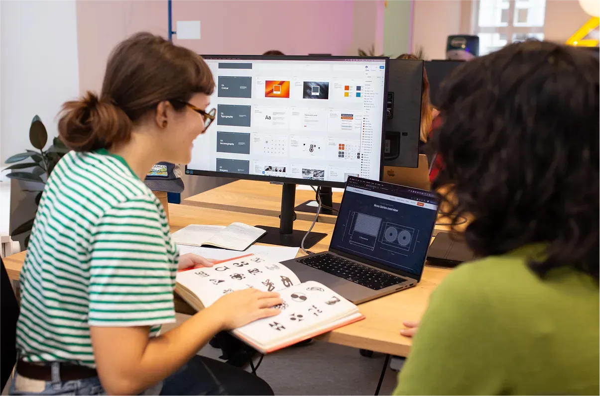 Designers exploring logo directions