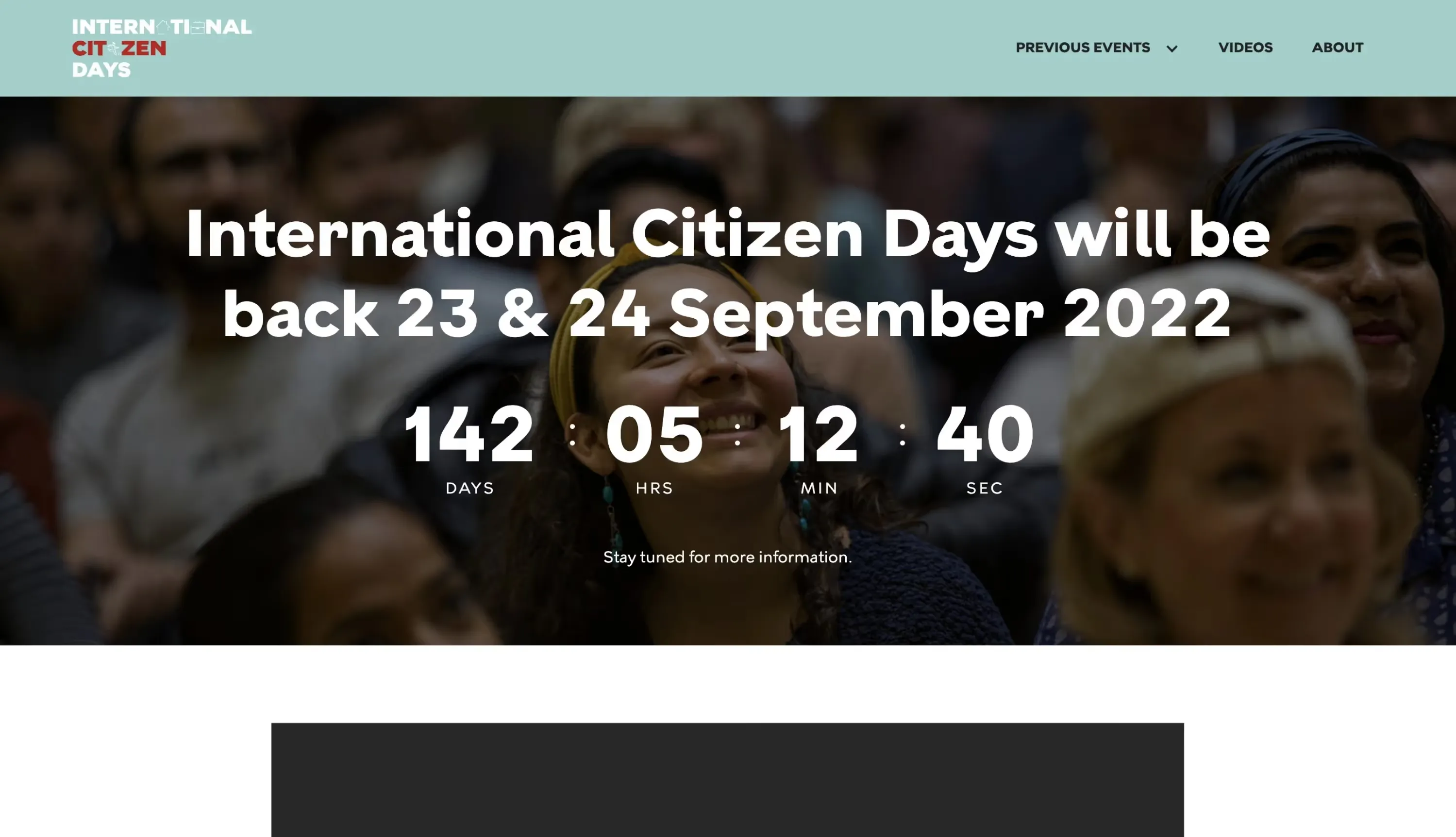 Landing page of the online fair