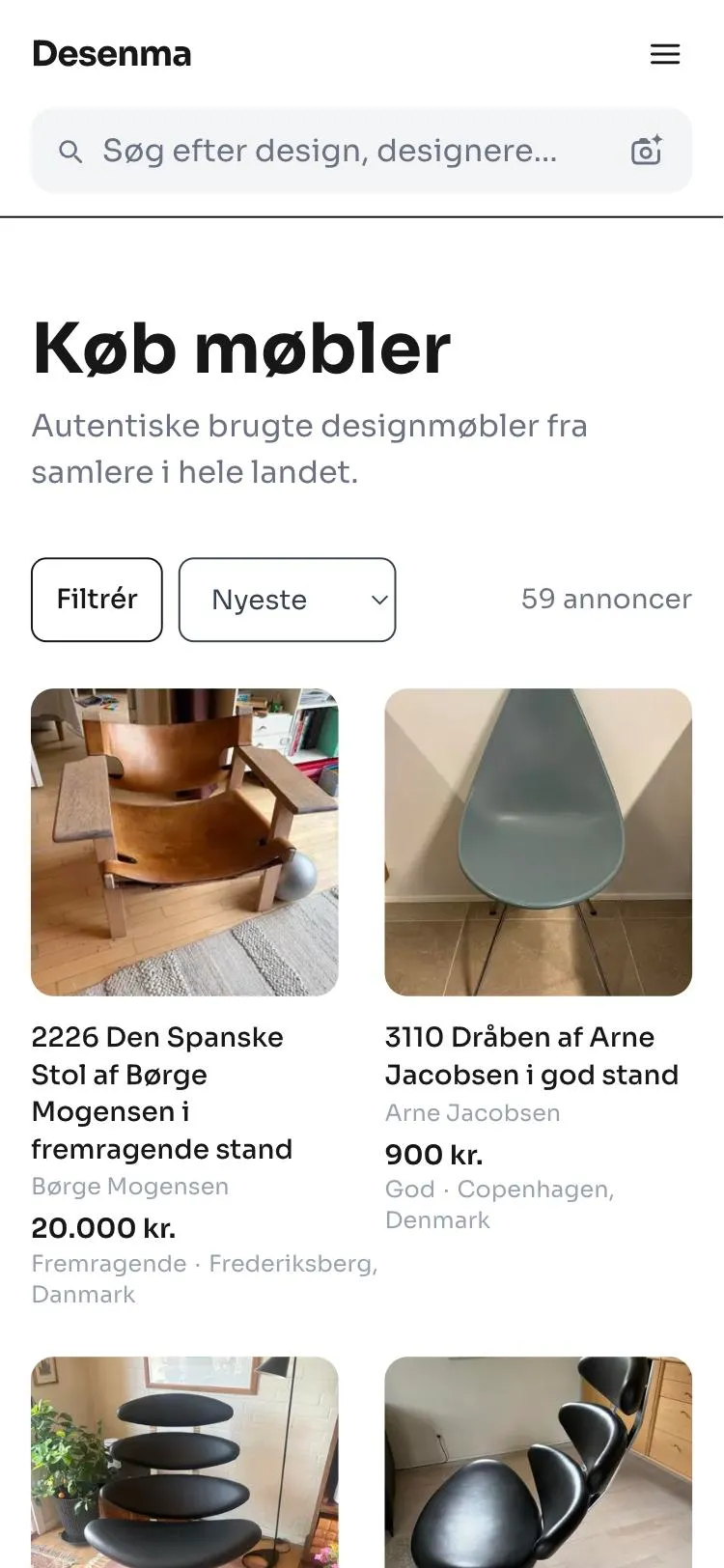 Marketplace listings with filters