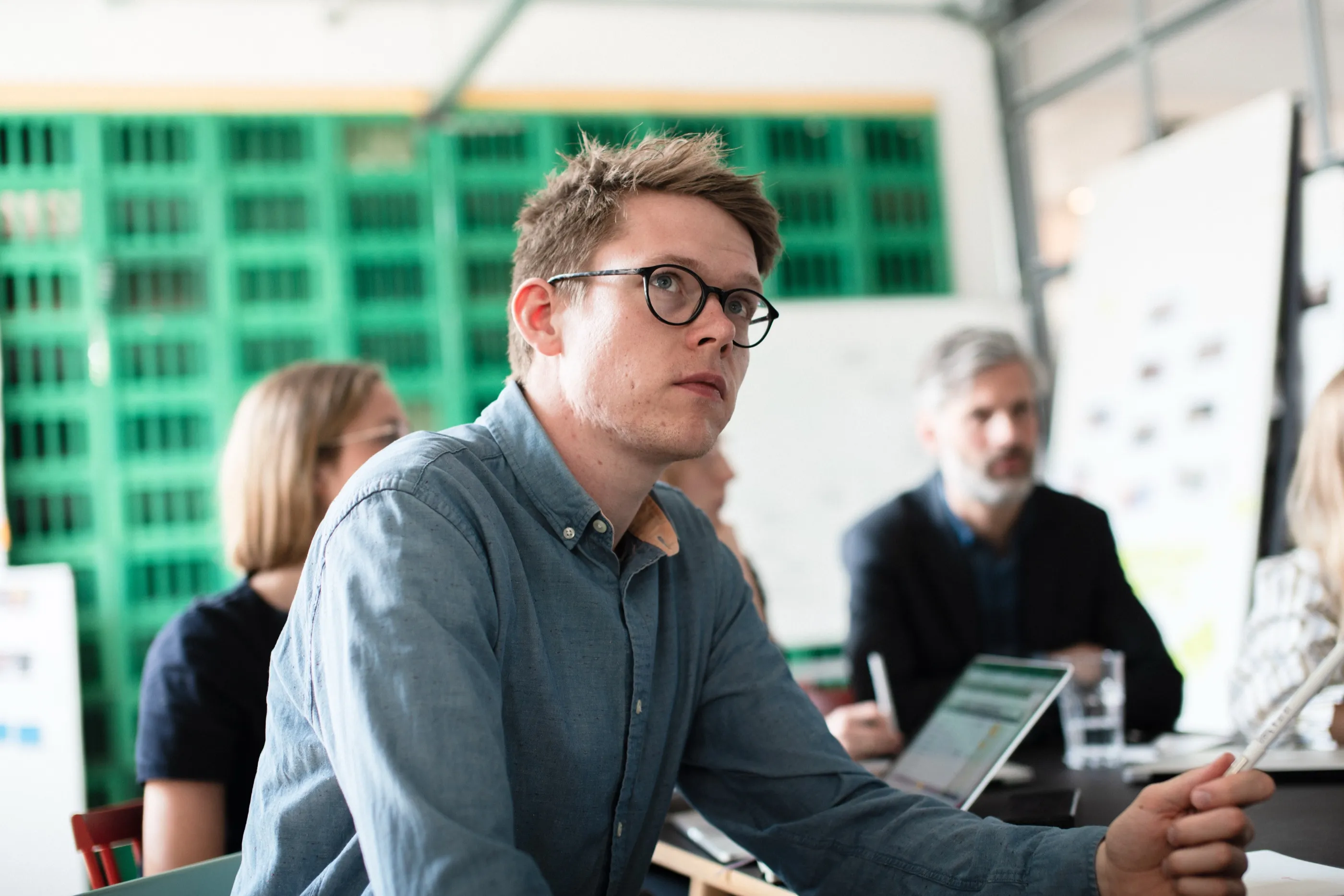 Søren listening during a client workshop